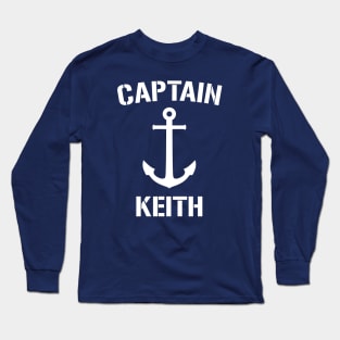 Nautical Captain Keith Personalized Boat Anchor Long Sleeve T-Shirt